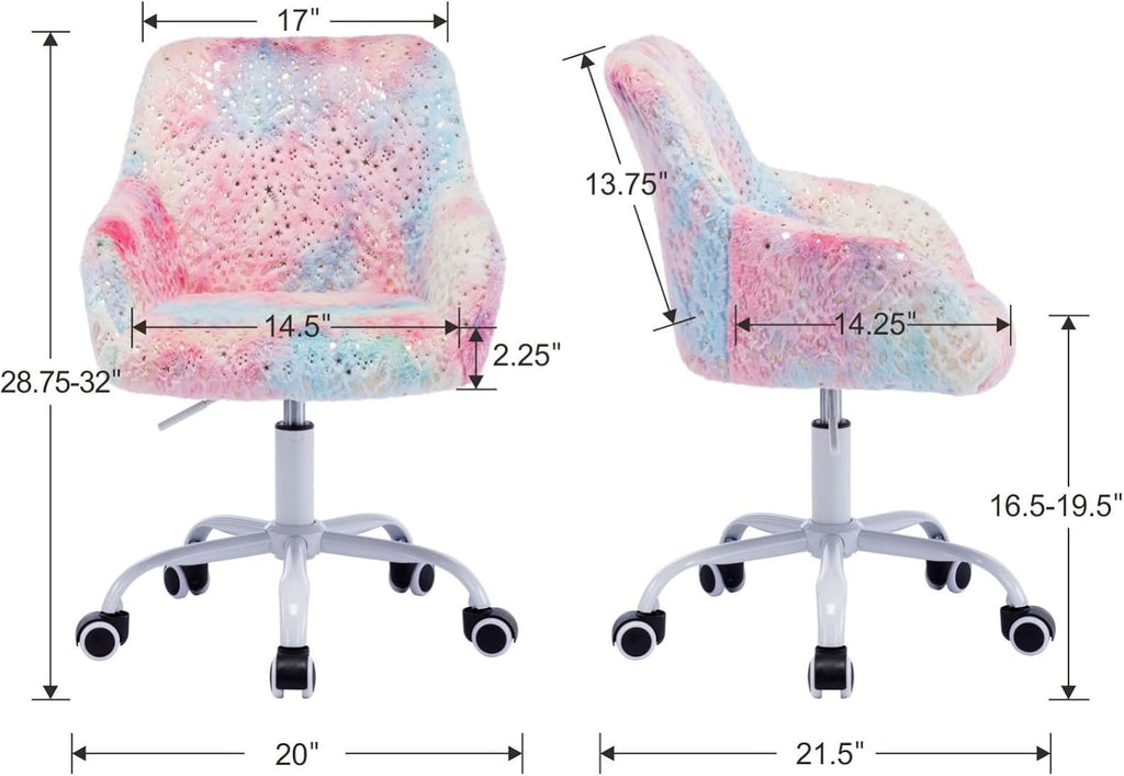 Faux Fur Adjustable Kids Swivel Chair