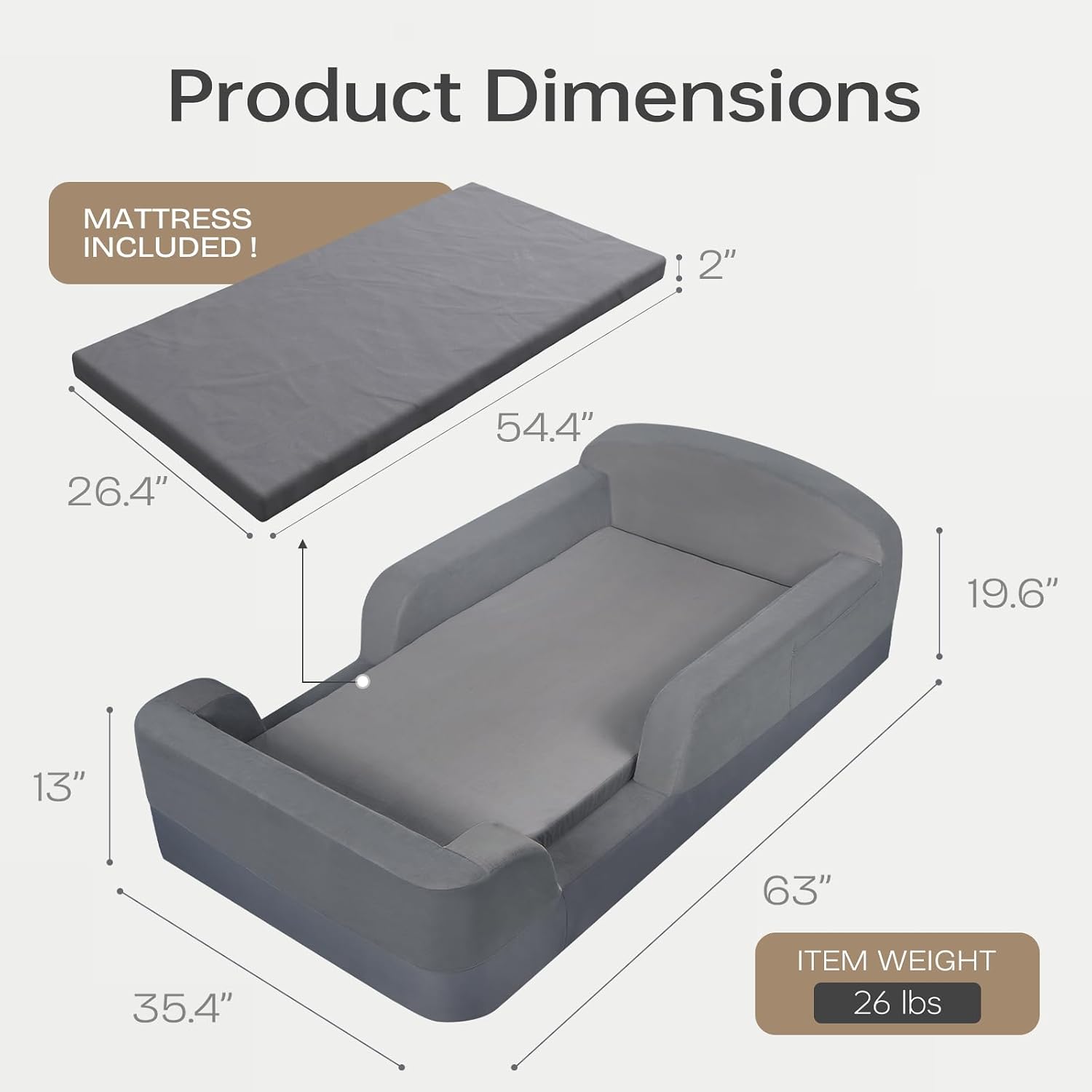 Foam Guardrail Toddler Floor Bed