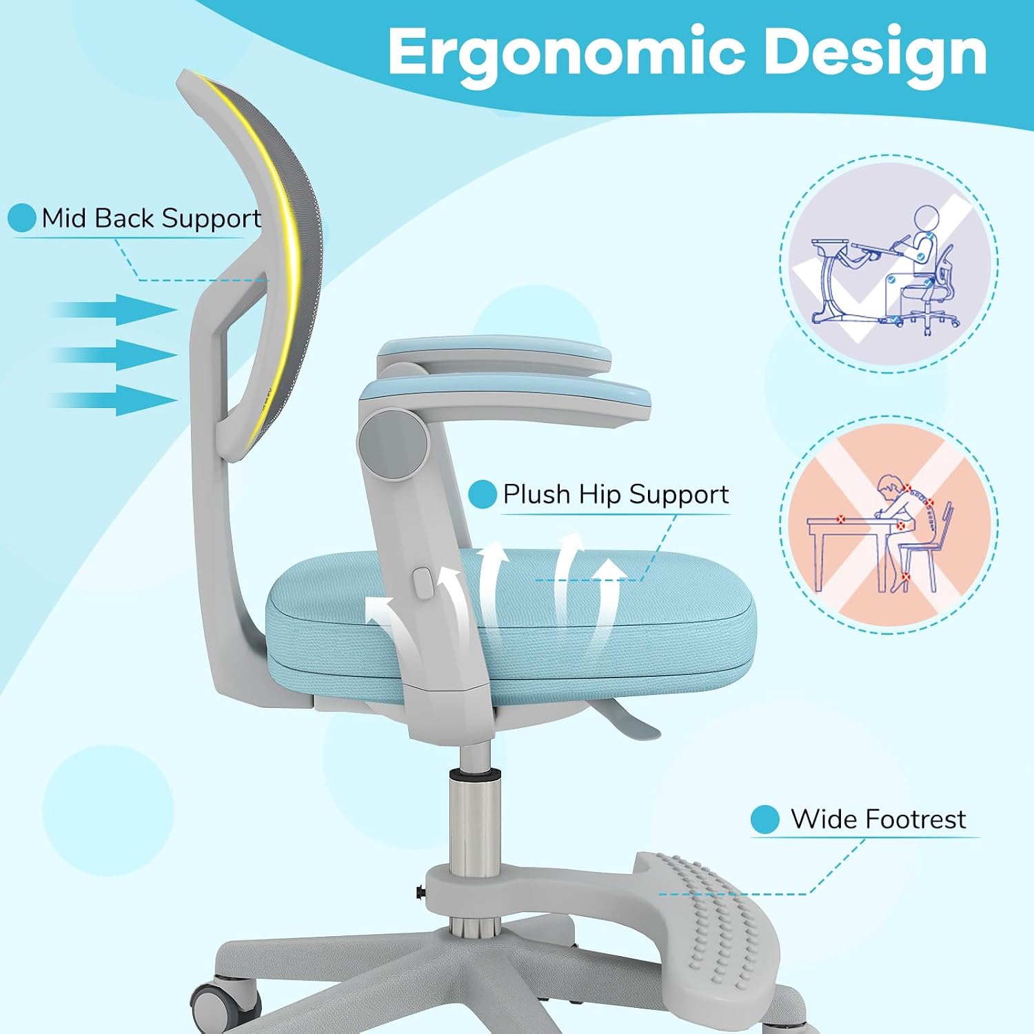 Adjustable Kids Ergonomic Desk Chair
