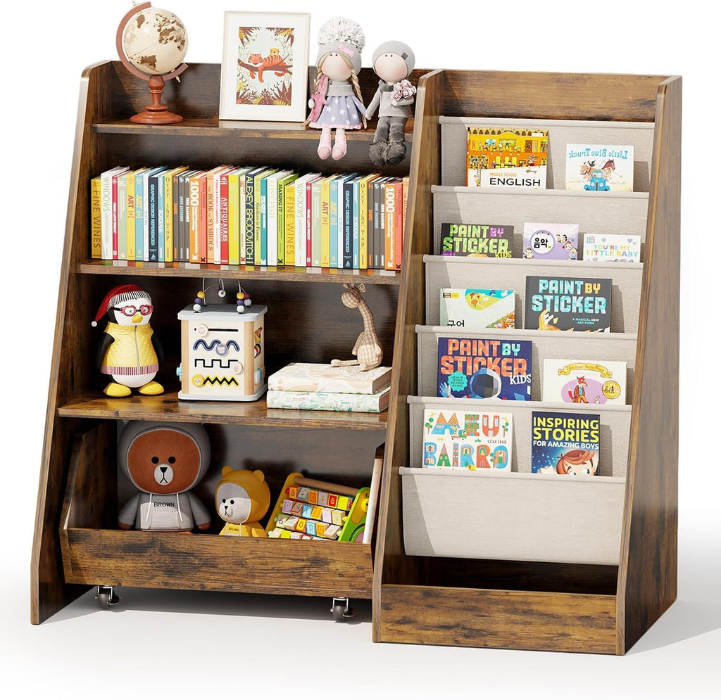 4 Tier Drawer Kids Toy Bookshelf