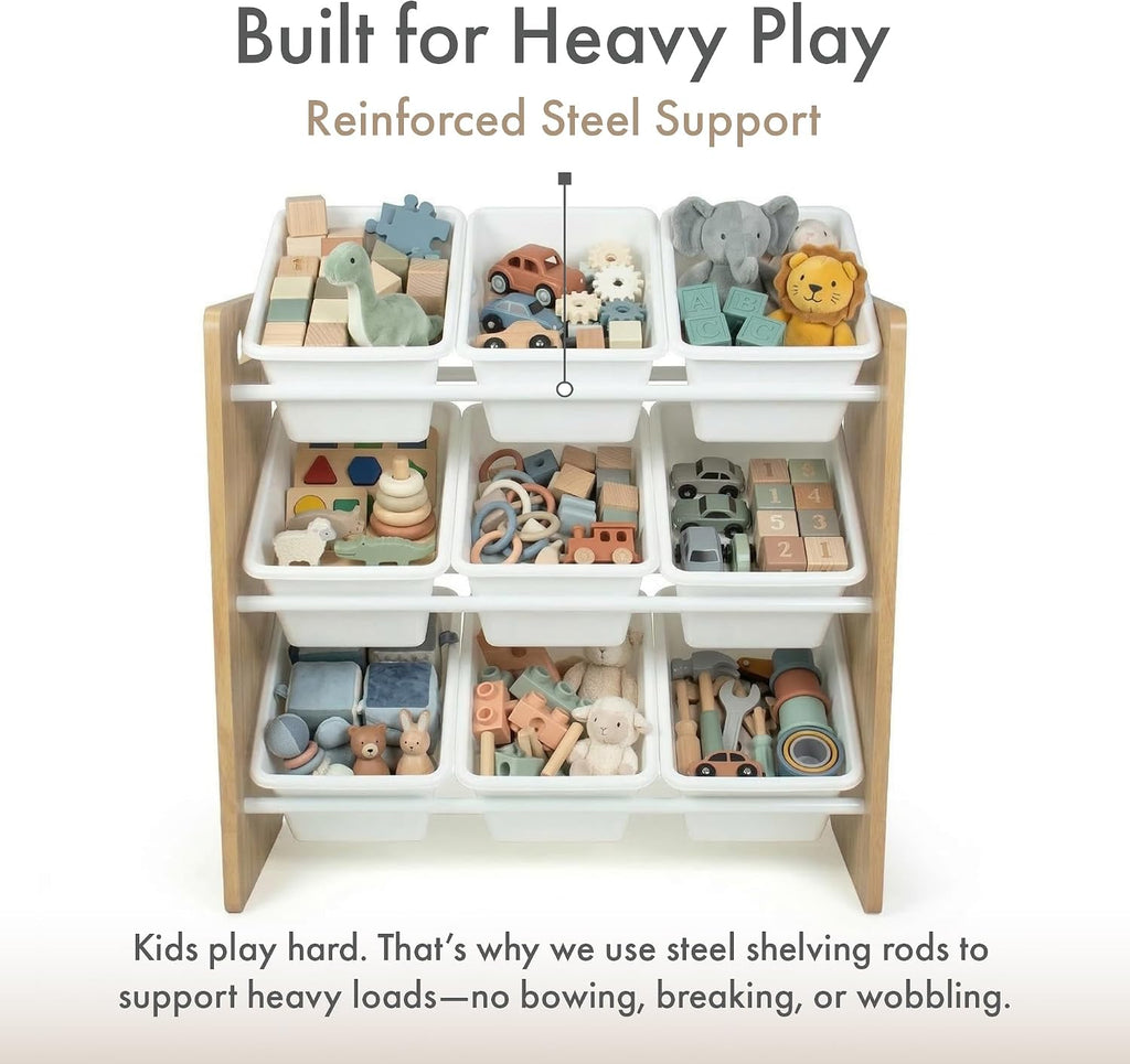 3 Tier 9 Bin Kids Toy Shelf