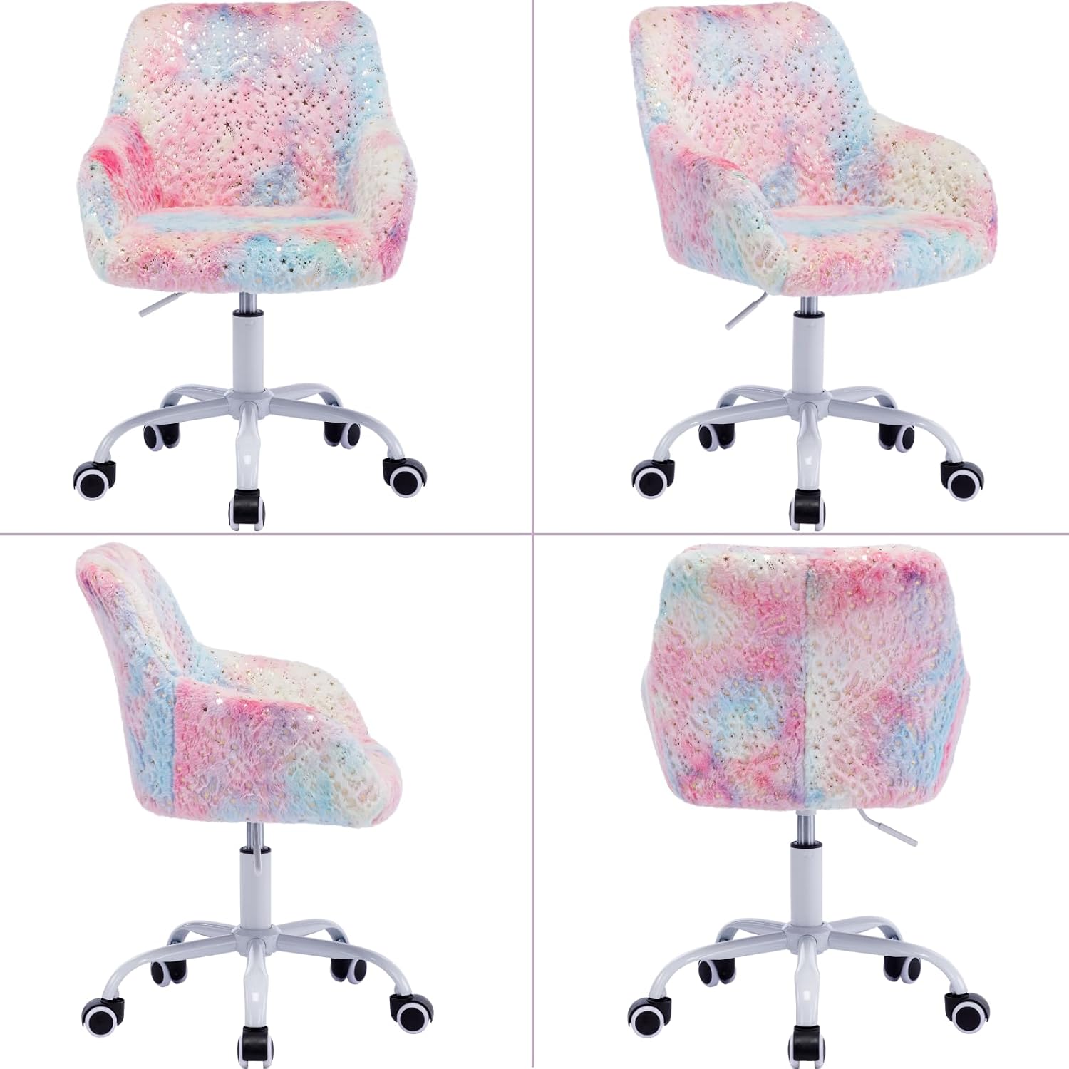 Faux Fur Adjustable Kids Swivel Chair