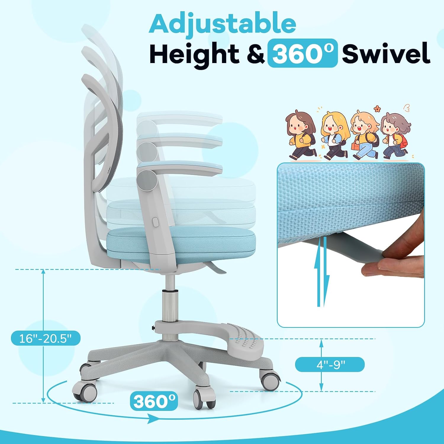 Adjustable Kids Ergonomic Desk Chair