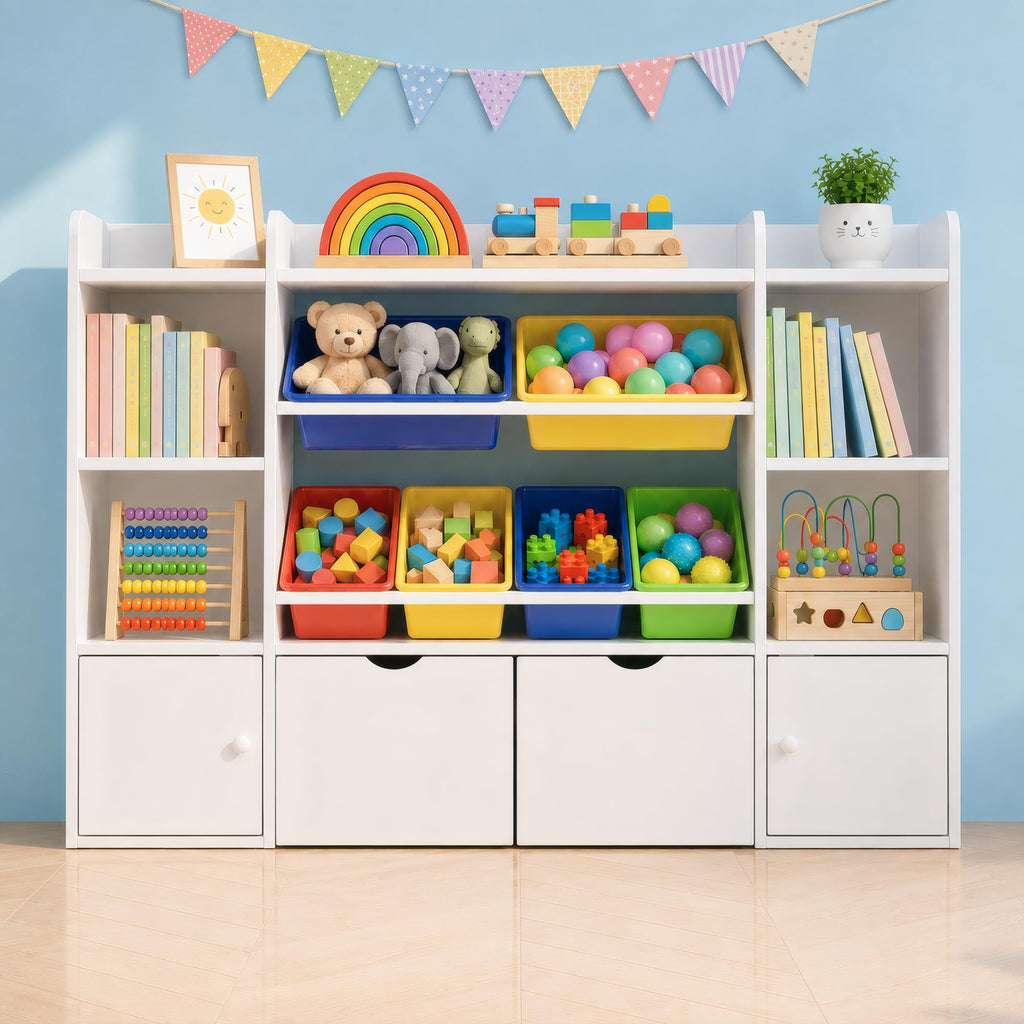 4-Tier Bin Drawer Kids Storage Rack