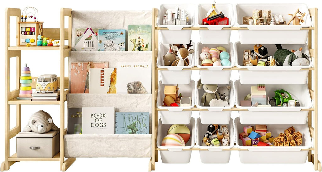 12 Bin Kids Book Toy Storage Rack