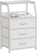 Wood Top Fabric Drawer Nightstand