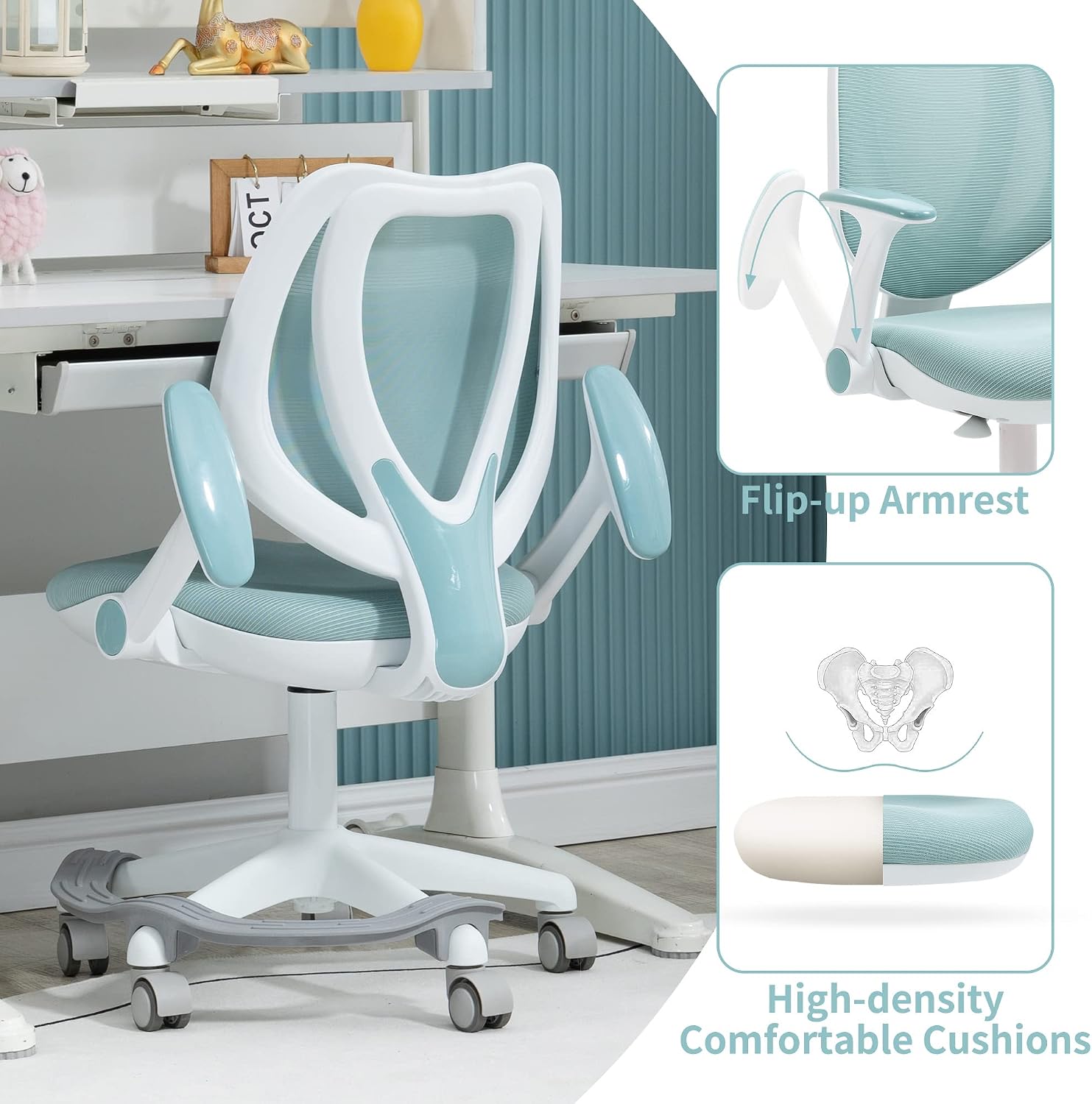 Mesh Ergonomic Kids Swivel Desk Chair