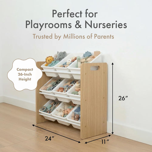 3 Tier 9 Bin Kids Toy Shelf