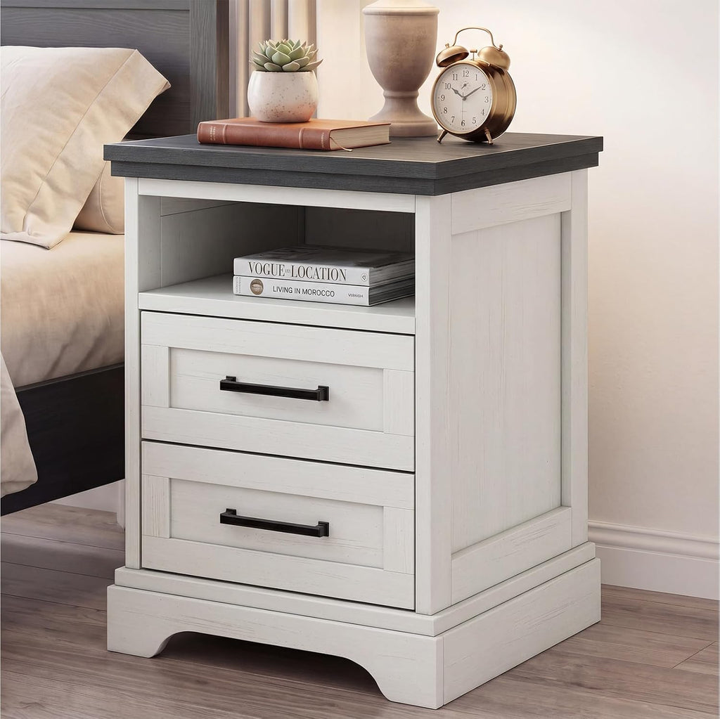 USB Farmhouse Storage Nightstand