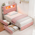 Velvet LED Twin Book Storage Bed