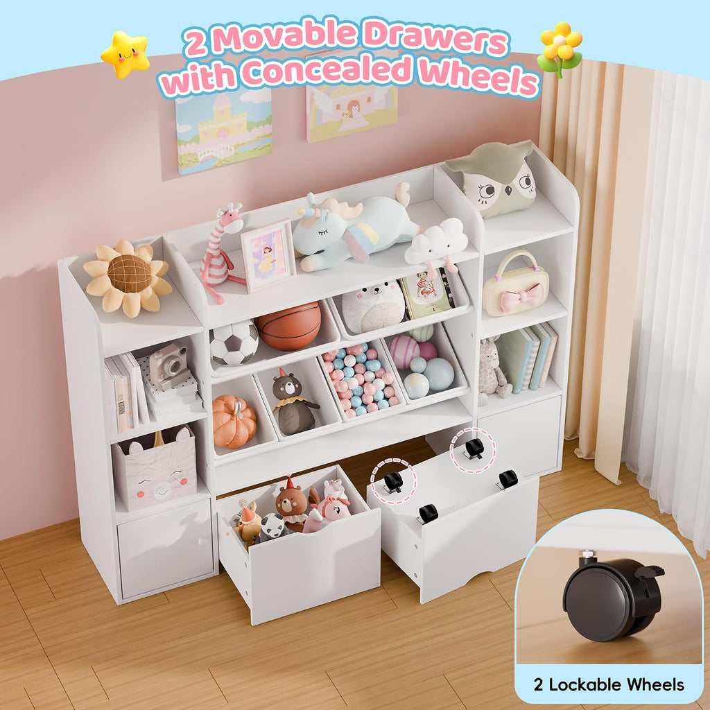 4-Tier Bin Drawer Kids Storage Rack