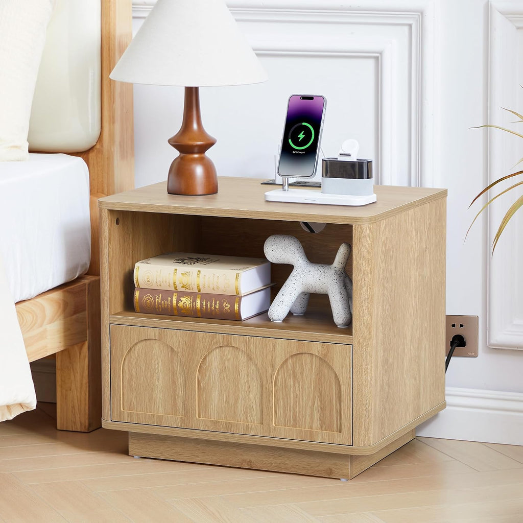 Mid-Century USB Storage Nightstand