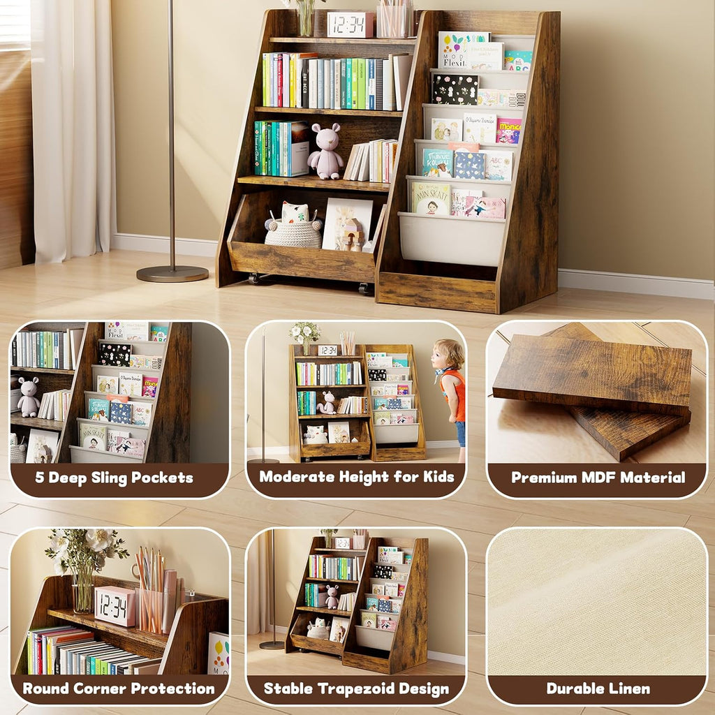 4 Tier Drawer Kids Toy Bookshelf
