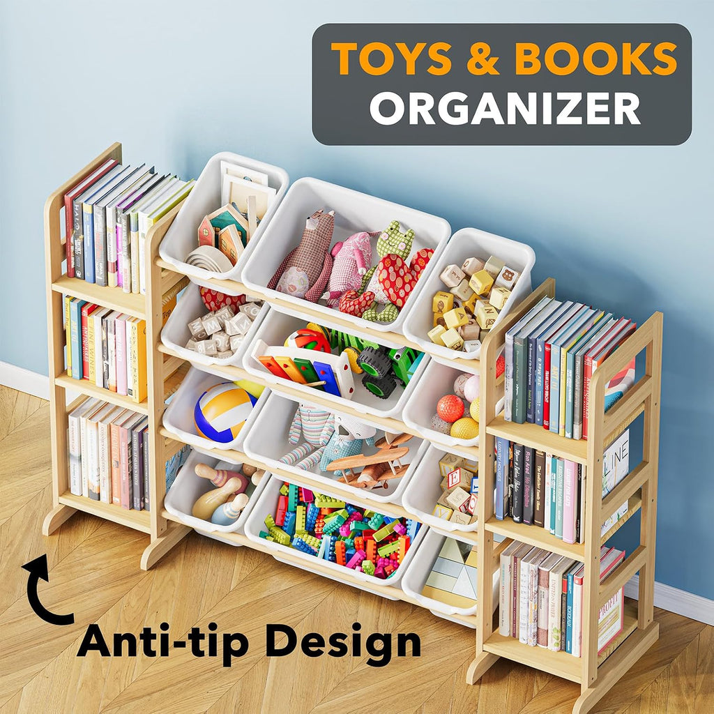 12 Bin Kids Toy Storage Shelf