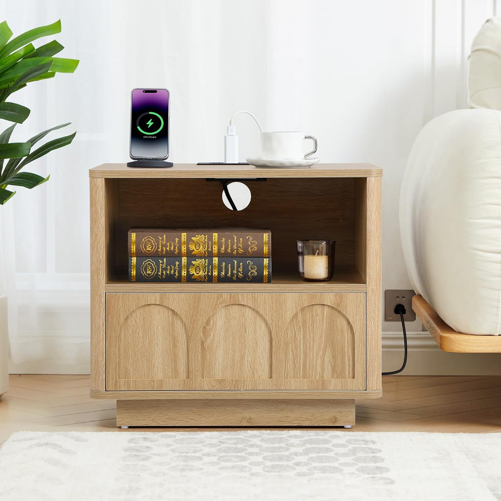 Mid-Century USB Storage Nightstand
