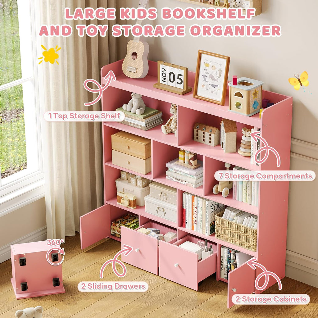 7 Cube Drawer Kids Storage Cabinet