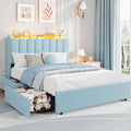 LED Upholstered Full Storage Bed