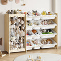 Wood 12 Bin Toy Storage Rack
