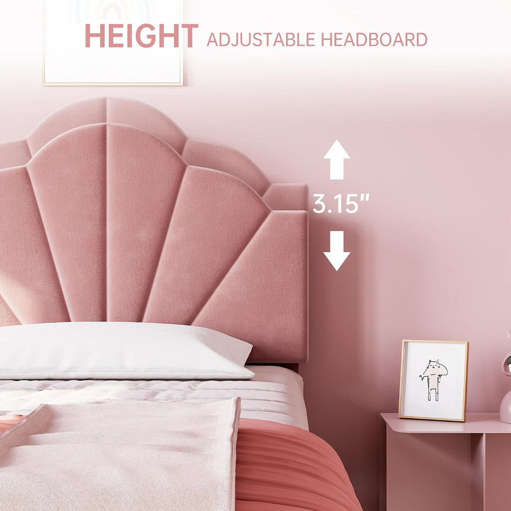 Velvet Adjustable Twin Platform Bed