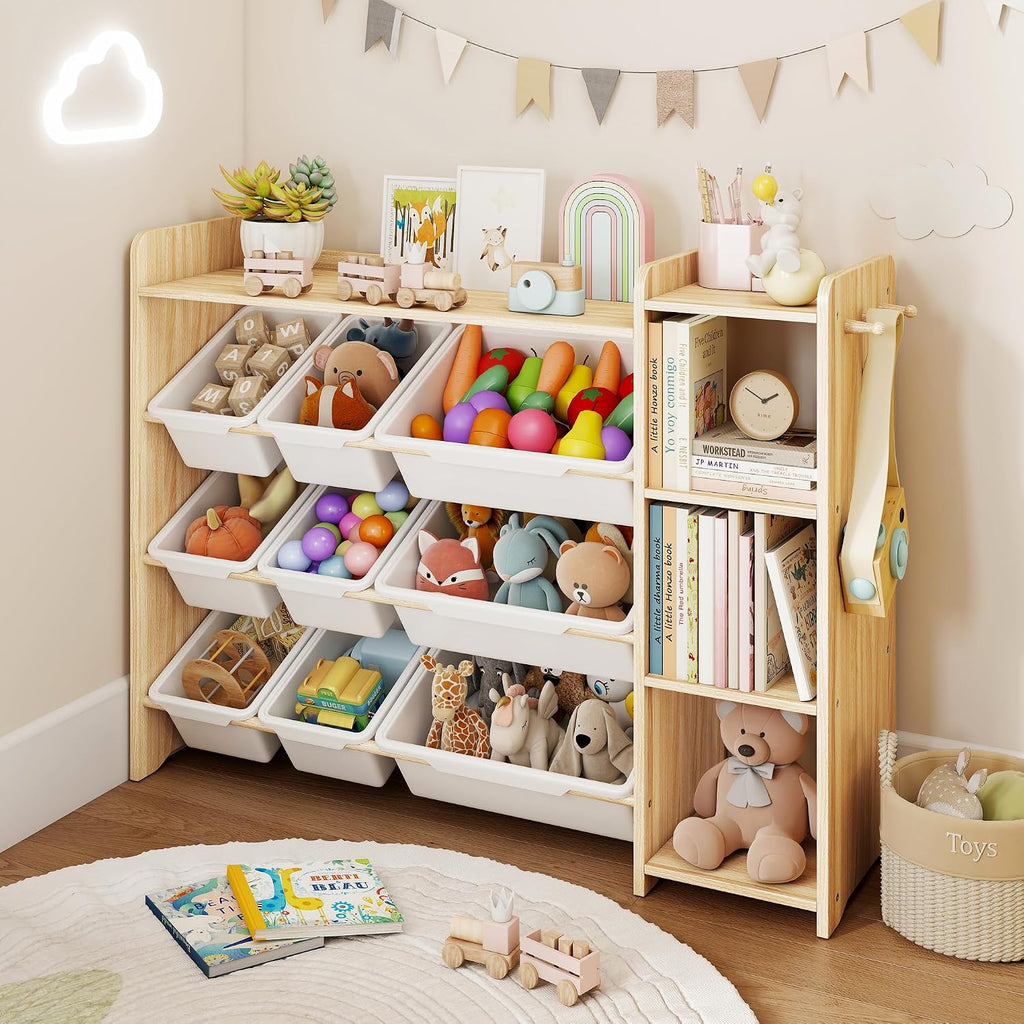 3-Tier 9 Bin Kids Toy Bookshelf