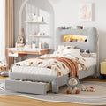 LED Upholstered Twin Storage Bed
